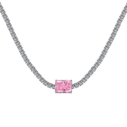 [Vivid Aurora]2.0 carat Ornate Emerald Cut Necklace