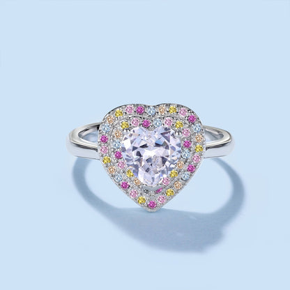 [Vivid Aurora]Delicate Ebullient Heart Shape Wedding Ring