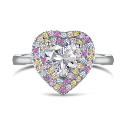 [Vivid Aurora]Delicate Ebullient Heart Shape Wedding Ring