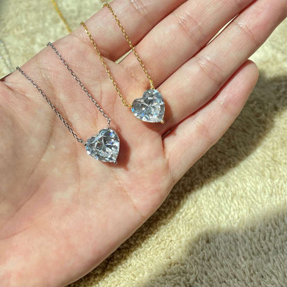 [Vivid Aurora]6.0 carat Radiant Heart Shape Necklace