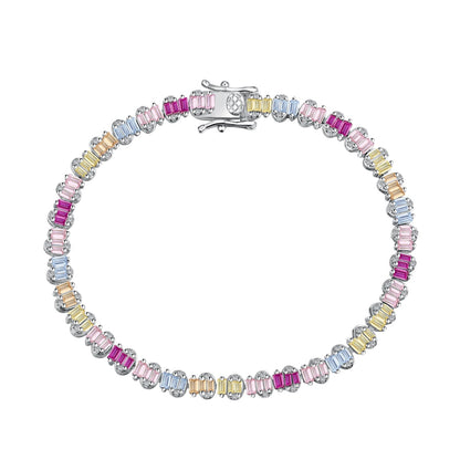 [Vivid Aurora]Delicate Colorful Emerald Cut Party Bracelet