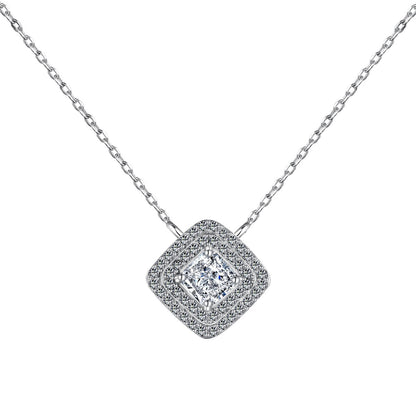 [Vivid Aurora]Sparkling Asscher Cut Necklace