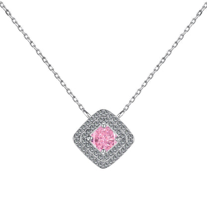 [Vivid Aurora]Sparkling Asscher Cut Necklace