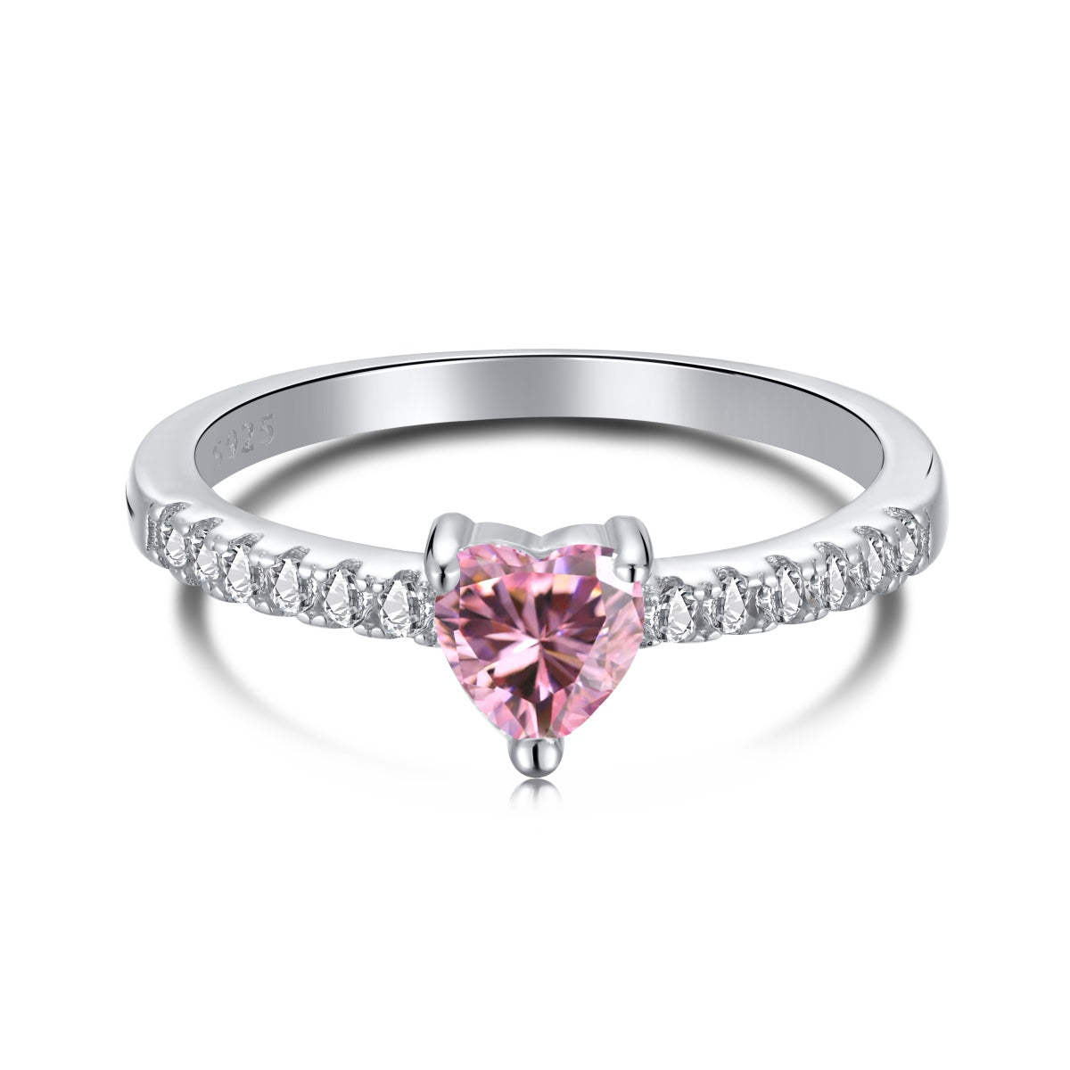 [Vivid Aurora]0.5 Carat CaratEternity Charming Heart Shape Lover Ring