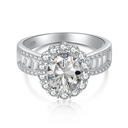 [Vivid Aurora]1.5 Carat Dazzling Charming Oval Cut Banquet Ring