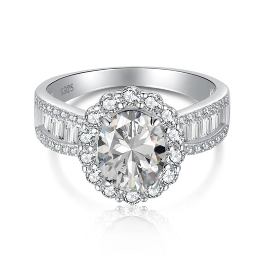 [Vivid Aurora]1.5 Carat Dazzling Charming Oval Cut Banquet Ring